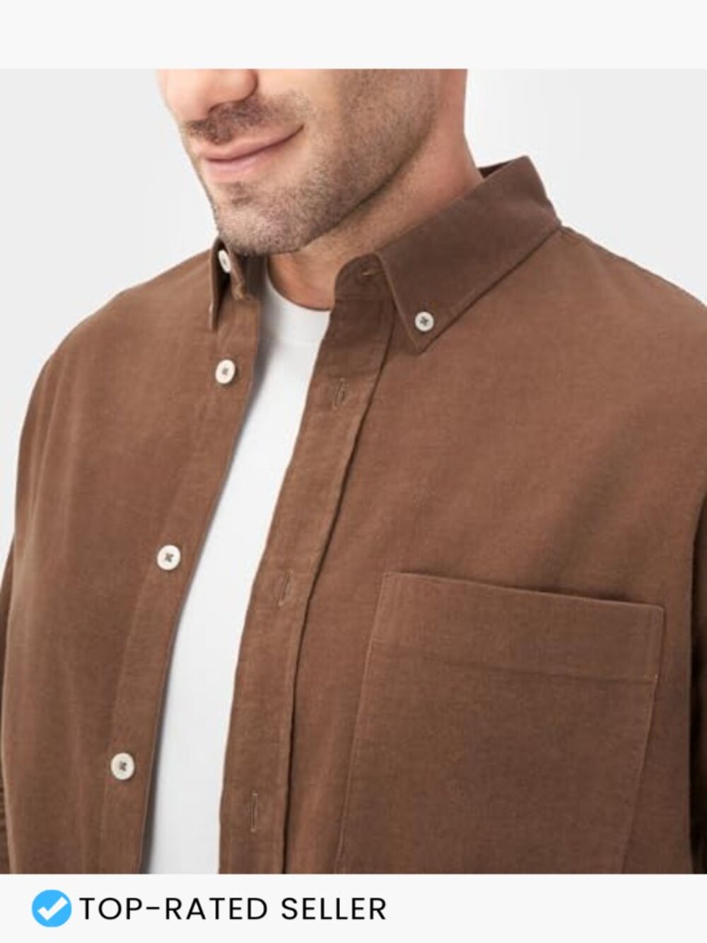 Men's Lightweight Corduroy Button Down Shirt Casual Long Sleeve Western - Picture 2 of 6